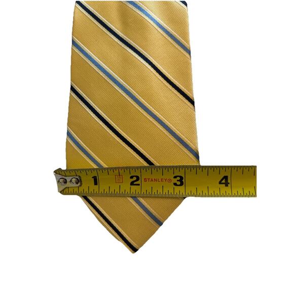 NWT NAUTICA Silk Repp Necktie Mens 3.25" Yellow Blue Tones Striped Tie Classic - Picture 4 of 5